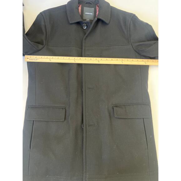 LONDON FOG Men's Wool Blend Coat car coat, overcoat, jacket, black size Medium - Picture 13 of 14